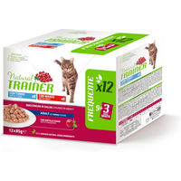 Produktbild von Natural Trainer Adult Katzenfutter Mixpaket mit Thunfisch und Rind in Sauce 12 x 85 g - 12 x 85 g