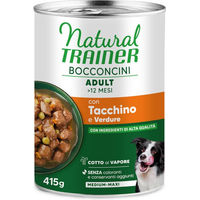 Produktbild von Natural Trainer Bocconcini Hundefutter Adult Truthahn Stückchen in Sauce Monoprotein 415 g