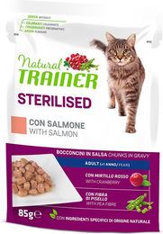 Produktbild von Natural Trainer Hundefutter Adult Sterilised Ente Stückchen in Sauce 12 x 85 g - 12 x 85 g