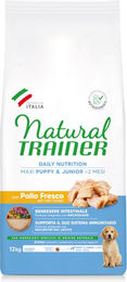Produktbild von Natural Trainer Hundefutter Puppy & Junior Maxi mit Huhn und Pute für große Hunde 2 x 12 kg - 3 kg