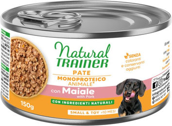 Produktbild von Natural Trainer Hundepaté Monoprotein Schweinefleisch für kleine und kleine Rassen Adult 24 x 150 g - 24 x 150 g