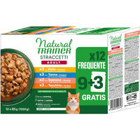 Produktbild von Natural Trainer Katzen-Mixpaket Streifen in Soße Huhn Lachs Thunfisch Truthahn 24 x 85 g ohne Farb- und Aromastoffe - 24 x 85 g