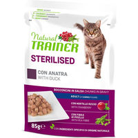 Produktbild von Natural Trainer Katzenfutter Adult Sterilised Lachs Stückchen in Sauce 24 x 85 g - 24 x 85 g