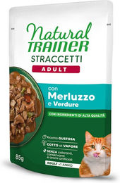 Produktbild von Natural Trainer Katzenfutter Adult Straccetti Kabeljau in Soße 44 x 85 g