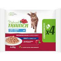 Produktbild von Natural Trainer Katzenfutter Adult Thunfisch Stückchen in Sauce 4 x 85 g ohne Farb- und Aromastoffe - 4 x 85 g