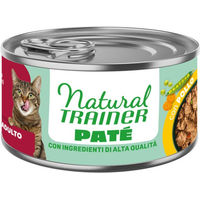 Produktbild von Natural Trainer Katzenfutter Huhn für erwachsene Wohnungskatzen glutenfrei ohne Farb- und Aromastoffe 18 x 85 g