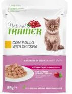 Produktbild von Natural Trainer Kitten & Young Katzenfutter Huhn Stückchen in Sauce 12 x 85 g - 12 x 85 g