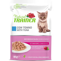Produktbild von Natural Trainer Kitten & Young Katzenfutter Stückchen in Sauce Thunfisch 24 x 85 g - 24 x 85 g