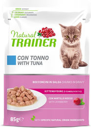 Produktbild von Natural Trainer Kitten & Young Katzenfutter Thunfisch Stückchen in Sauce 12 x 85 g - 12 x 85 g