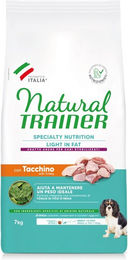 Produktbild von Natural Trainer Light in Fat Hundefutter mit Pute für kleine und kleine Rassen Adult 2 x 7 kg