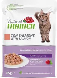 Produktbild von Natural Trainer Mature Hundefutter Senior Lachs Stückchen in Sauce 24 x 85 g - 24 x 85 g