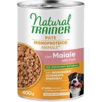 Produktbild von Natural Trainer Monoprotein Hundepaté Schwein mit Vollkorngetreide Adult Medium & Maxi 24 x 400 g - 24 x 400 g