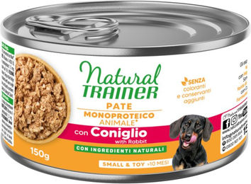 Produktbild von Natural Trainer Monoprotein Kaninchen Pastete für kleine und kleine Hunde Adult 12 x 150 g glutenfrei und sensitive - 12 x 150 g