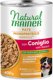 Produktbild von Natural Trainer Monoprotein Kaninchen Pastete für Medium & Maxi Adult 6 x 400 g glutenfrei und sensitive - 400 g