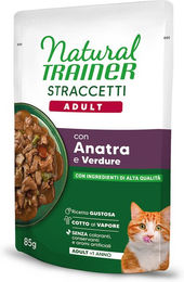 Produktbild von Natural Trainer Straccetti Adult Hundefutter Ente Stückchen in Soße 44 x 85 g