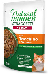 Produktbild von Natural Trainer Straccetti Adult Katzenfutter Truthahn Stückchen in Soße 44 x 85 g ohne Farb- und Aromastoffe - 44 x 85 g