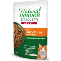 Produktbild von Natural Trainer Straccetti Adult Katzenfutter Truthahn Stückchen in Soße 44 x 85 g ohne Farb- und Aromastoffe - 44 x 85 g