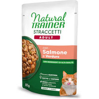Produktbild von Natural Trainer Straccetti Adult Katzenstreifen in Sauce Lachs 22 x 85 g ohne Farb- und Aromastoffe - 22 x 85 g