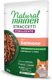 Produktbild von Natural Trainer Straccetti Adult Sterilised Katzenfutter Lachs in Soße 24 x 85 g