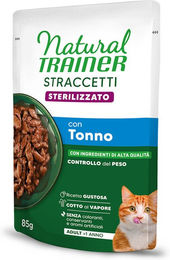 Produktbild von Natural Trainer Straccetti Adult Sterilised Katzenfutter Thunfisch in Sauce 24 x 85 g