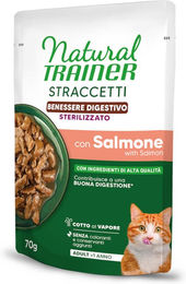 Natural Trainer Straccetti Digestive Wellbeing Sterilised Katzenstreifen mit Lachs in Soße 28 x 70 g – Bild 1 von 1