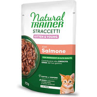 Produktbild von Natural Trainer Straccetti Kitten & Young Lachs Streifen in Soße 28 x 70 g