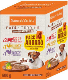 Produktbild von Nature's Menu Nature's Variety Paté Mini Adult Getreidefrei Rind Huhn Truthahn 4 x 150 g - 4 x 150 g