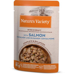 Nature's Variety Bites in Soße Adult Katzen Nassfutter mit Lachs 22 x 85 g - 22 x 85 g – Bild 1 von 4