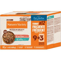 Produktbild von Nature's Variety Bites Katzen Nassfutter Adult Stückchen in Soße Fisch-Auswahl 48 x 85 g