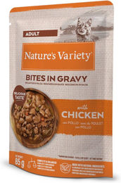 Produktbild von Nature's Variety Bites Katzen Nassfutter Adult Stückchen in Soße mit Huhn 44 x 85 g