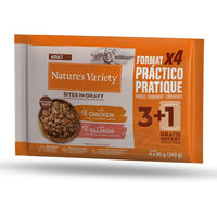 Produktbild von Nature's Variety Bites Katzenfutter Adult Stückchen in Sauce mit Huhn und Lachs 44 x 85 g - 88 x 85 g
