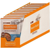Produktbild von Nature's Variety Bites Katzenfutter Adult Stückchen in Soße mit Kabeljau 22 x 85 g
