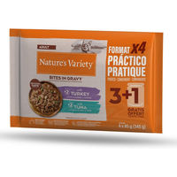 Produktbild von Nature's Variety Bites Katzenfutter Adult Stückchen in Soße mit Truthahn und Thunfisch 44 x 85 g - 44 x 85 g