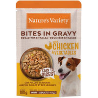 Produktbild von Nature's Variety Bites Mini Adult Katzen Nassfutter Huhn und Gemüse in Soße 24 x 100 g