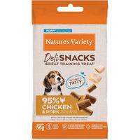 Produktbild von Nature's Variety Deli Snacks Junior Hund Belohnungssnack Huhn getreidefrei ohne Farb- und Aromastoffe 12 x 50 g - 12 x 50 g