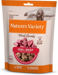 Produktbild von Nature's Variety Gefriergetrocknete Chunks Rind Belohnungssnack für Hunde Adult 50 g