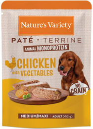 Nature's Variety Getreidefreie Hundepatete Huhn Rind Truthahn Adult Mittel/Groß 8 x 300 g - 8 x 300 g – Bild 1 von 8