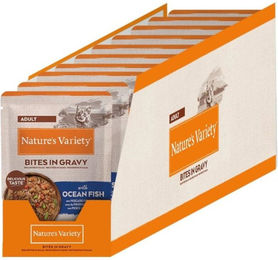 Nature's Variety Katzenfutter Bites Stückchen in Soße Meeresfisch Adult 22 x 85 g – Bild 1 von 1