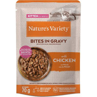 Produktbild von Nature's Variety Kitten Bites Huhn Stückchen in Soße für Katzen 28 x 70 g