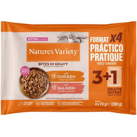 Produktbild von Nature's Variety Kitten Bites Stückchen in Soße Huhn & Lachs 44 x 70 g