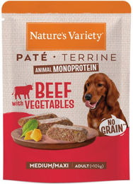 Nature's Variety Paté Rind für ausgewachsene Hunde Mittel/Groß Getreidefrei 8 x 300 g - 8 x 300 g – Bild 1 von 8