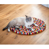 Produktbild von naturling Katzenteppich aus Wolle in Bunt 60cm