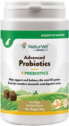 Produktbild von NaturVet Advanced Probiotics Plus Funktionssnack für Welpen zur Unterstützung der Verdauung und des Magen-Darm-Traktes getreidefrei 70 Stück