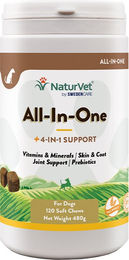 Produktbild von NaturVet All-In-One Vitamine und Nahrungsergänzung für Haut, Fell und Verdauung 120 Stück