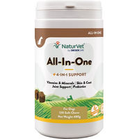 Produktbild von NaturVet All-In-One Vitamine und Nahrungsergänzung für Haut, Fell und Verdauung 120 Stück