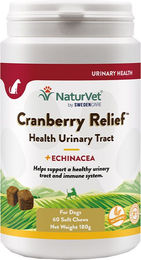 Produktbild von NaturVet Cranberry Relief Kautabletten zur Unterstützung der Harnwege und des Immunsystems für Hunde 60 Stück