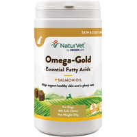 Produktbild von NaturVet Omega Gold Haut-Fell-Supplement für Welpen mit Lachs getreidefrei 180 Kautabletten - 180 Stk.
