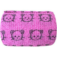 Produktbild von NatuSol Kohäsive Bandage mit Katzenmotiv violett 5 cm x 4,5 m