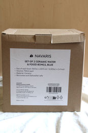 Navaris 2-teiliges Hundenapf-Set aus Keramik in Blau mit 700 ml Fassungsvermögen - 2 x 700 ml – Bild 1 von 3