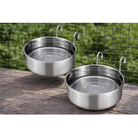 Produktbild von Navaris 2er Set Käfighängeschalen aus Edelstahl für Hund und Vogel Ø 10cm Silber - 2 x 10 cm